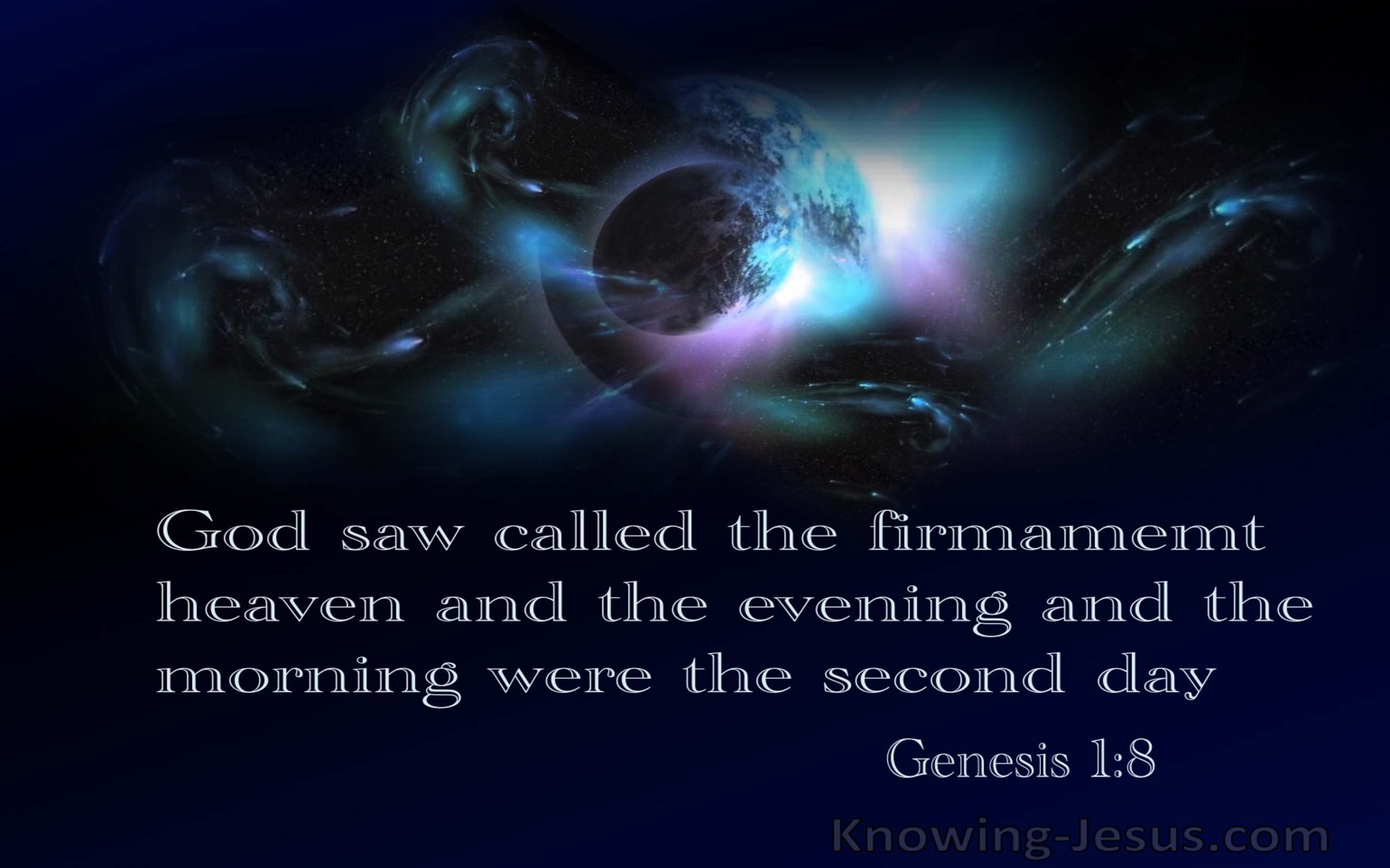 Genesis 1:8 God Called The Firmament, Heaven (white)